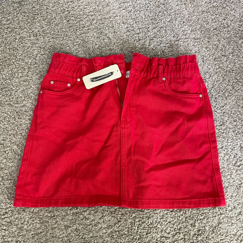 Impressions Vibrant Red Pencil Skirt